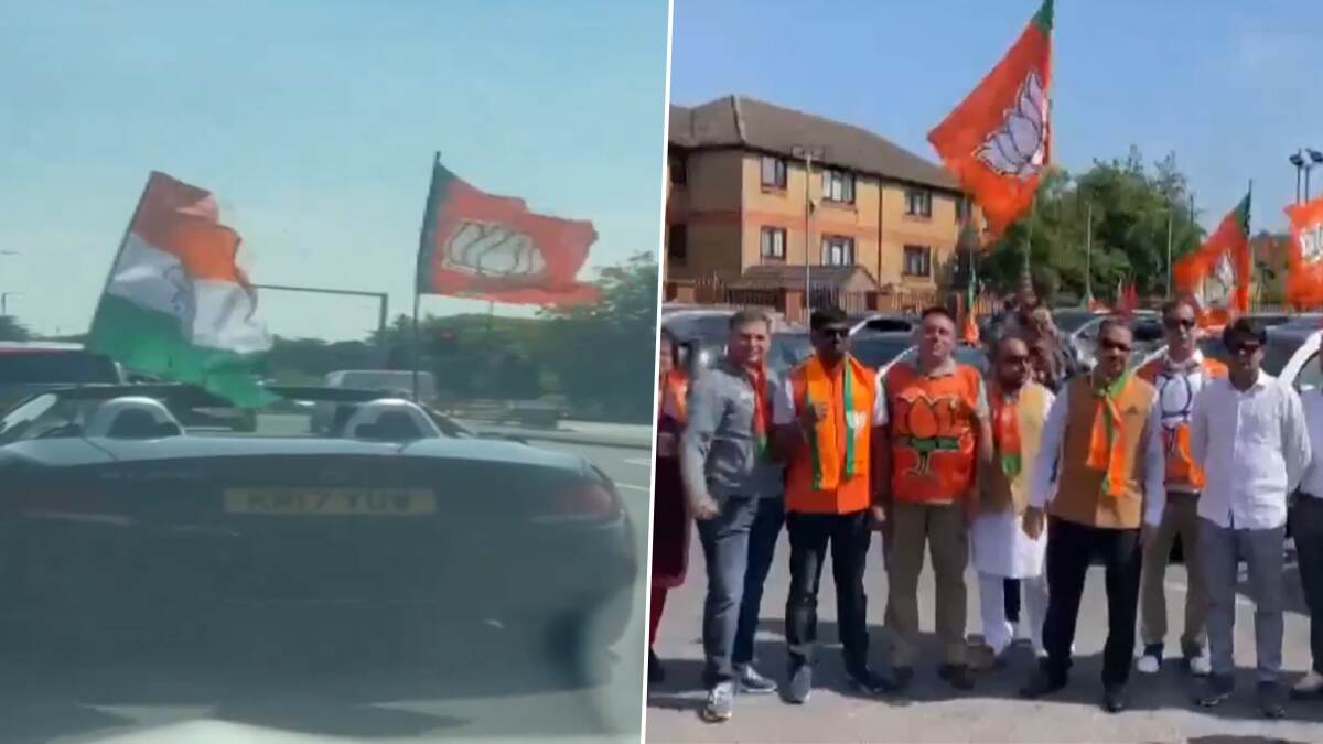 Car rally in UK Support PM Modi: பிரதமர் நரேந்திர மோடியை ஆதரித்து இங்கிலாந்தில் பிரம்மாண்ட கார் பேரணி; அசத்திய பாஜக ஆதரவாளர்கள்.!