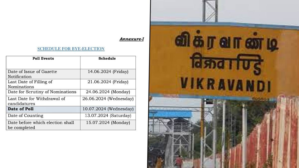 Vikravandi Bye-Election Date: விக்கிரவாண்டி தொகுதிக்கு இடைத்தேர்தல் தேதி அறிவிப்பு; தேர்தல் ஆணையம் அதிரடி.!