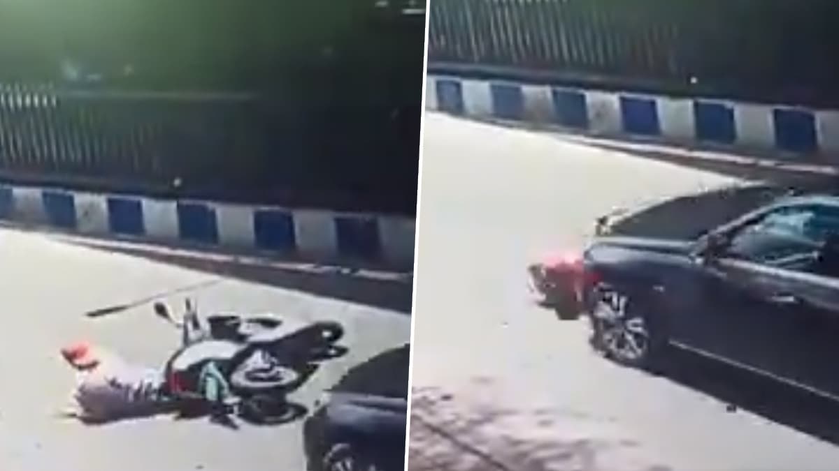 Mercedes Runs Over Courier Agent Died: இருசக்கர வாகன ஓட்டியின் மீது ஏறி-இறங்கிய கார்; இளைஞர் பரிதாப பலி.! பகீர் காட்சிகள்.!!