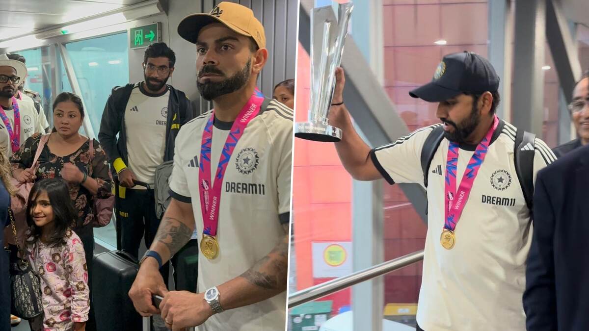 Team India Arrives Home: ஐசிசி ஆண்கள் டி20 உலகக்கோப்பையுடன் தாயகம் வந்தது இந்திய கிரிக்கெட் அணி; டெல்லி விமான நிலையத்தில் உற்சாக வரவேற்பு.!