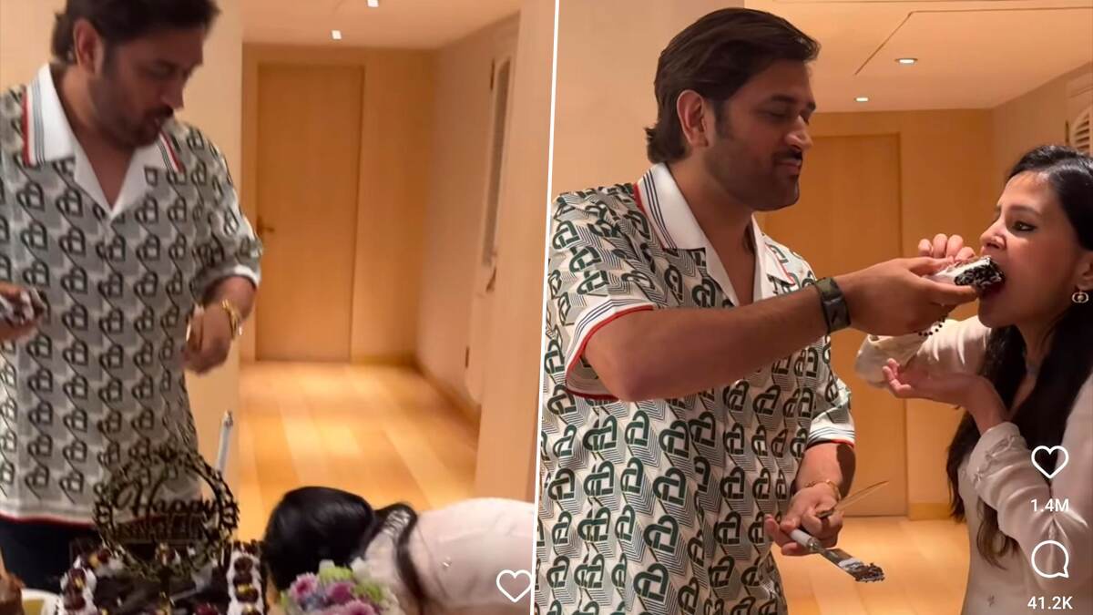 MS Dhoni Birthday Celebration: கணவரின் பிறந்தநாளை கேக் வெட்டி கொண்டாடிய சாக்ஷி தோனி; தல தோனிக்கு குவியும் வாழ்த்துக்கள்.!