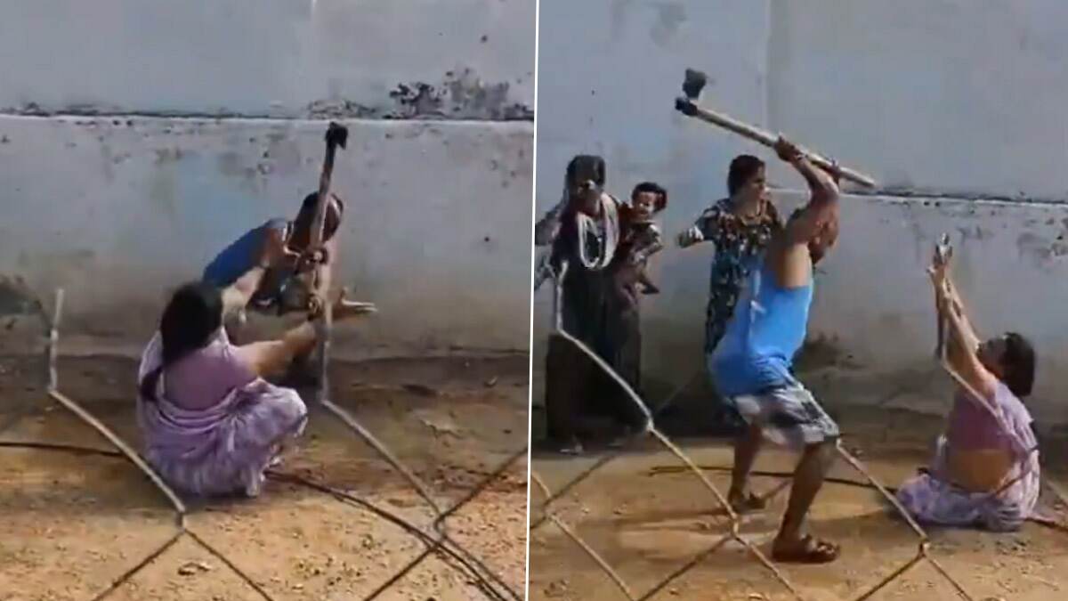 Woman was Attacked With an Axe: நிலத்தகராறில் மூத்த சகோதரி மீது கோடாரியால் கொடூரமாக தாக்குதல்; வாலிபர் கைது.. வீடியோ வைரல்..!
