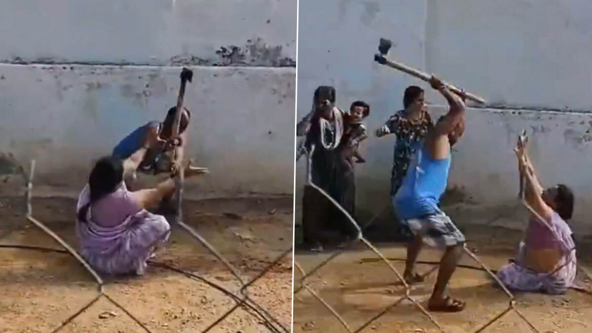 Woman was Attacked With an Axe: நிலத்தகராறில் மூத்த சகோதரி மீது கோடாரியால் கொடூரமாக தாக்குதல்; வாலிபர் கைது.. வீடியோ வைரல்..!