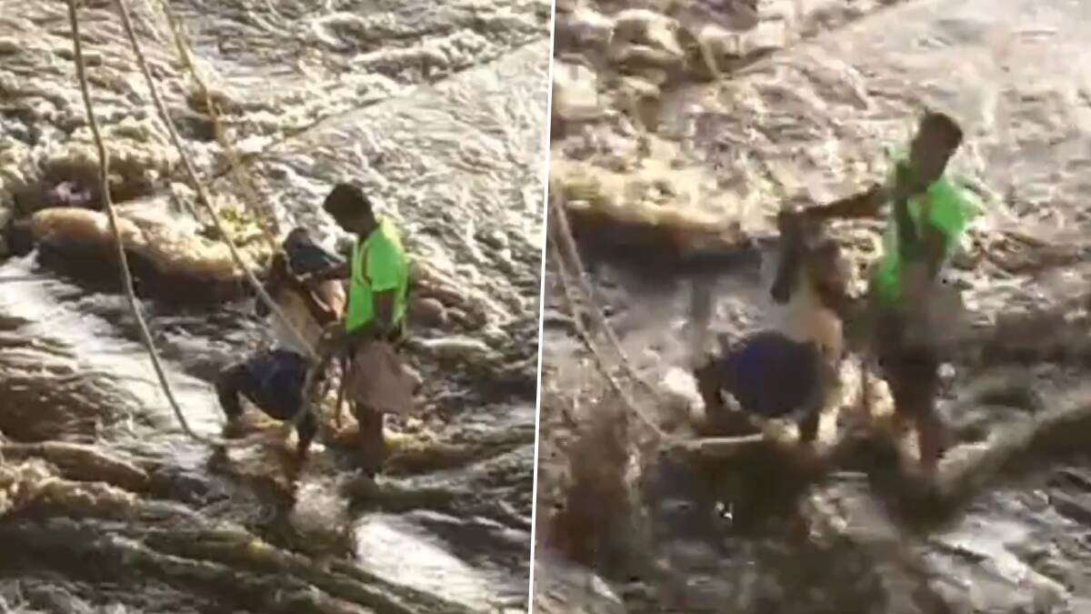 Drunk Man Sleeps Under Kollidam Bridge: தண்ணி அடிச்சிட்டு தண்ணில படுத்து கடந்த குடிமகன்.. வெள்ளப்பெருக்கிலிருந்து காப்பாற்றிய தீயணைப்புத் துறையினர்..!
