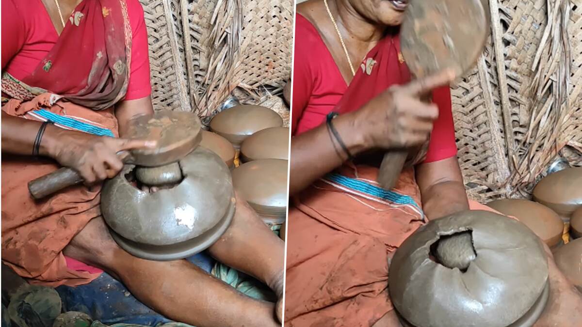 Pot Making With Clay: பாரம்பரிய மண்சட்டி தட்டும் முறை.. வைரலாகும் வீடியோ..!