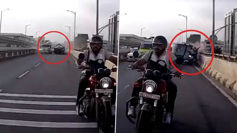 Car Accident: ஆம்புலன்சுக்கு வழிவிட்ட கார் தடுப்புச் சுவரில் மோதி விபத்து..!