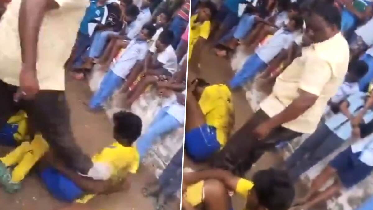 Physical Education Teacher Suspended: கால்பந்து போட்டியில் தோல்வி; மாணவர்களை காலால் உதைத்த உடற்கல்வி ஆசிரியர்.. வீடியோ வைரல்..!