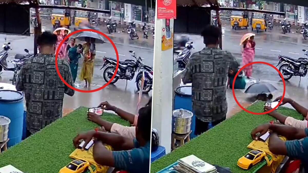 Three Women Fell Into Ditch: சாலையோர பள்ளத்தில் குழந்தையுடன் தவறி விழுந்த பெண்.. வீடியோ வைரல்..!