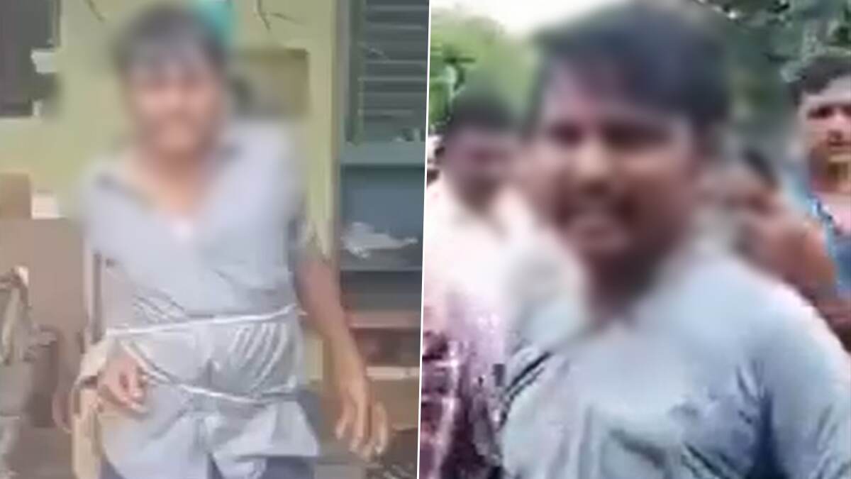 Accused Caught And Beaten: சிறுமியை பலாத்காரம் செய்ய முயன்ற நபரை தூணில் கட்டி வைத்து தாக்கிய பொதுமக்கள்.. வீடியோ உள்ளே..!