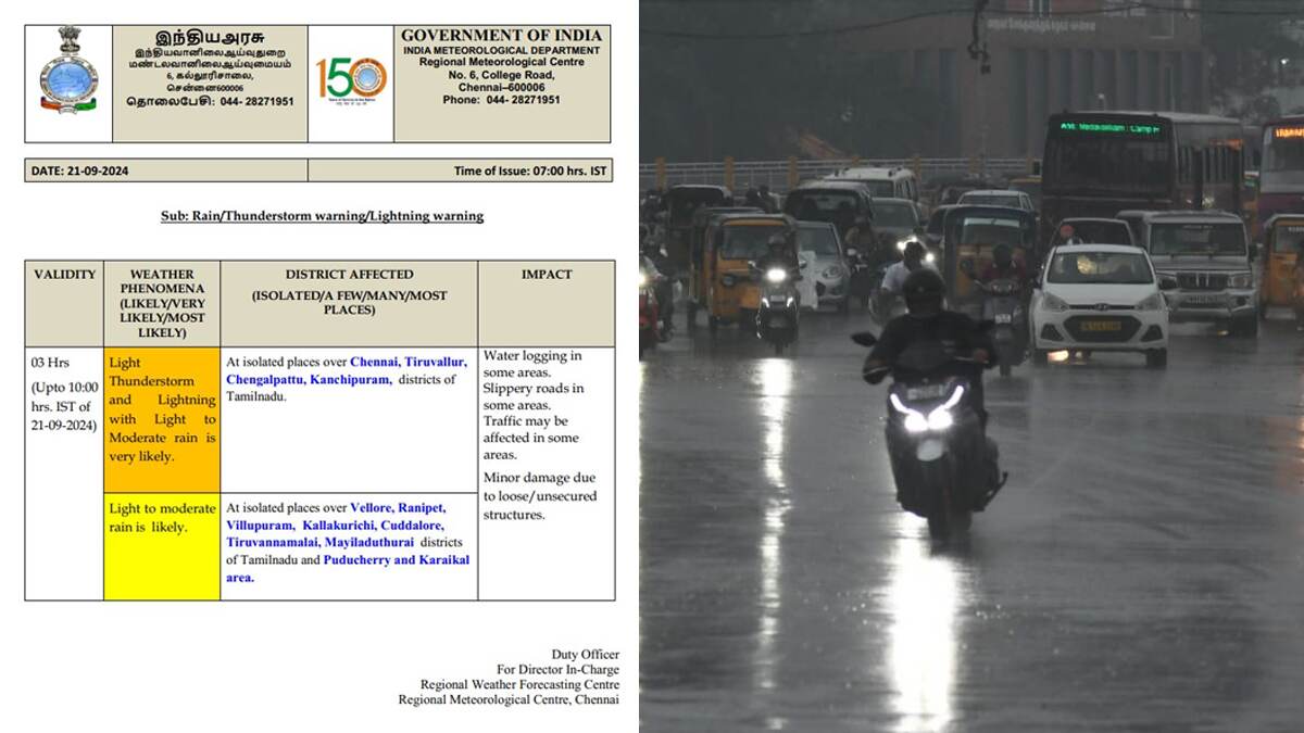 Chennai Weather Today: நள்ளிரவு முதல் சென்னையில் வெளுத்து வாங்கிய கனமழை; குளுகுளு சூழலால் மக்கள் மகிழ்ச்சி.. 10 மணிவரை வெளுத்து வாங்குமாம்.!