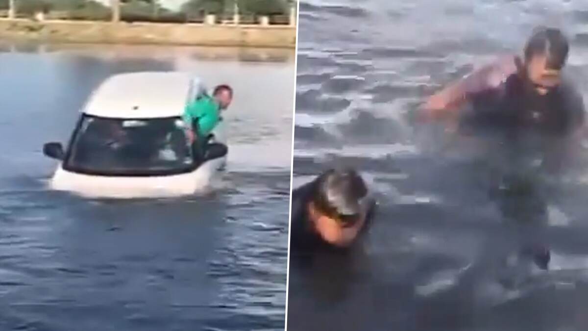 Car Plunged Into Pond: கார் ஓட்டிப் பழகியபோது கட்டுப்பாட்டை இழந்து குளத்தில் பாய்ந்த சம்பவம்.. பதற வைக்கும் வீடியோ வைரல்..!