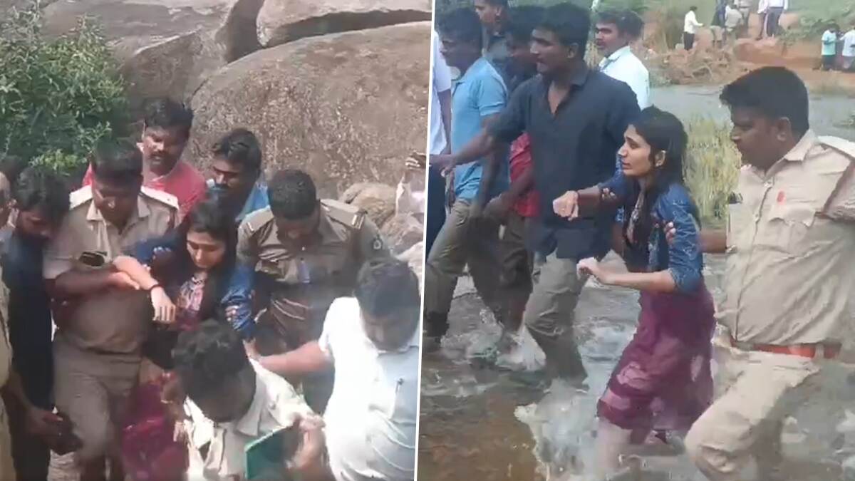 College Girl Rescued: செல்பி எடுத்தபோது பாறை இடுக்கில் விழுந்த கல்லூரி மாணவி.. 20 மணிநேர போராட்டத்துக்குப்பின் பத்திரமாக மீட்பு..!
