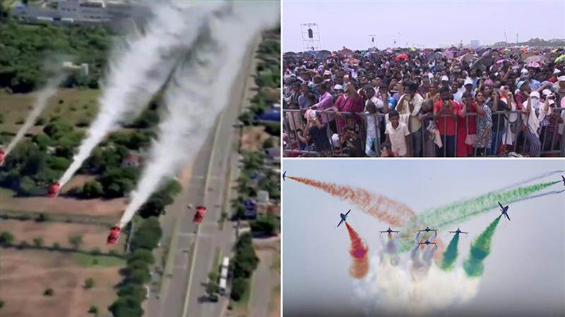 Chennai Air Show: இலட்சக்கணக்கில் திரண்ட சென்னை மக்கள்.. வானில் சாகசம் செய்து அசத்திய இந்திய விமானப்படை.. அசத்தல் கிளிக்ஸ் இங்கே.!