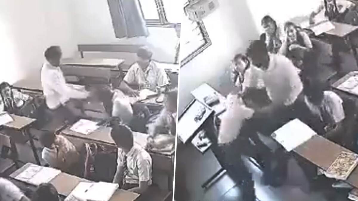 School Staff Beats Student: மாணவரை சரமாரியாக தாக்கி, சுவரில் மோத வைத்து கொடுமை: வகுப்பறையில் ஆசிரியரின் அதிர்ச்சி செயல்.‌. பதறவைக்கும் காட்சிகள்.!