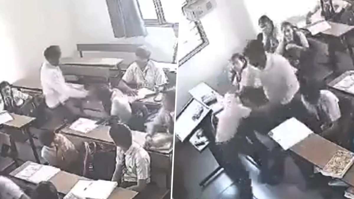 School Staff Beats Student: மாணவரை சரமாரியாக தாக்கி, சுவரில் மோத வைத்து கொடுமை: வகுப்பறையில் ஆசிரியரின் அதிர்ச்சி செயல்.‌. பதறவைக்கும் காட்சிகள்.!