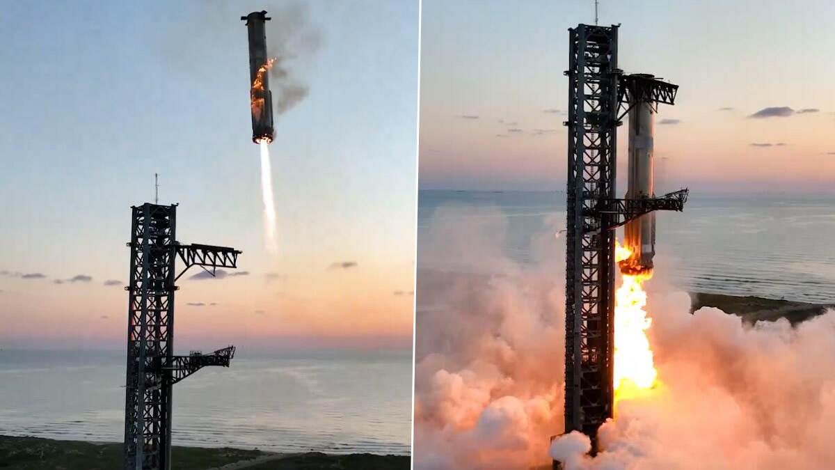 SpaceX Starship: பூமிக்கு வந்த ராக்கெட்டை ‘கேட்ச்’ பிடித்த ஸ்பேஸ் எக்ஸ் ஏவுதளம்.. வைரலாகும் வீடியோ.!