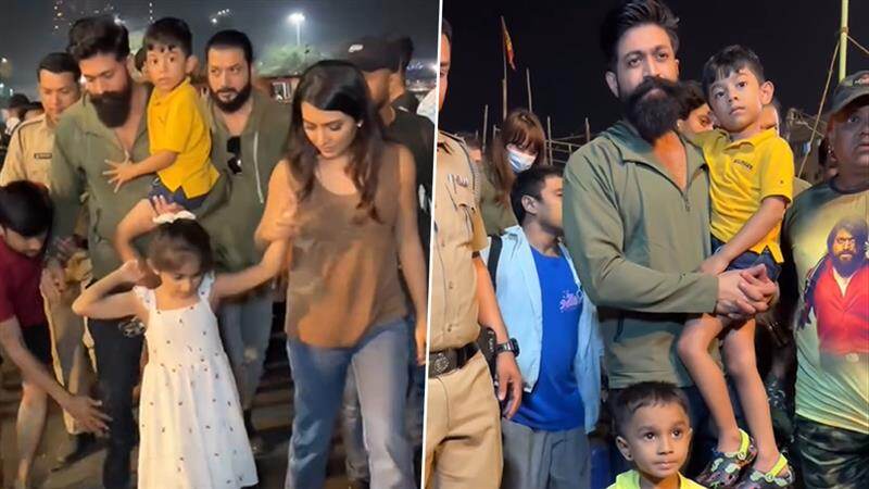 Yash Spotted with Family: குடும்பத்துடன் மும்பை நகரின் வீதிகளில் நடிகர் யாஷ்; அசத்தல் வீடியோ உள்ளே.!