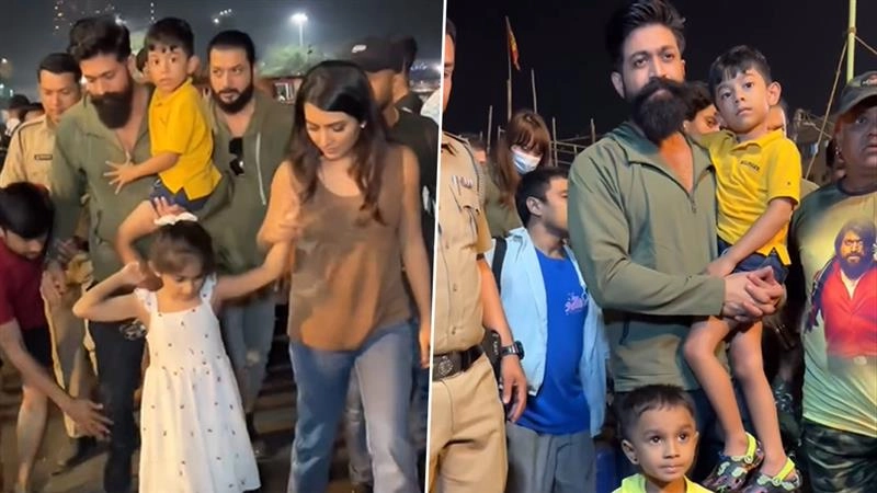 Yash Spotted with Family: குடும்பத்துடன் மும்பை நகரின் வீதிகளில் நடிகர் யாஷ்; அசத்தல் வீடியோ உள்ளே.!