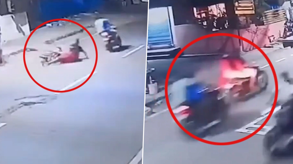 Chain Snatching: கணவருடன் சென்ற கர்ப்பிணியிடம் இருந்து செயின் பறிப்பு.. பைக்கில் இருந்து விழுந்த தம்பதி.. அதிர்ச்சிகர வீடியோ உள்ளே..!