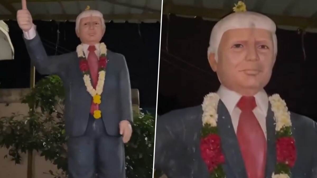 Donald Trump Statue: அமெரிக்க அதிபரான டொனால்ட் டிரம்ப்.. இந்தியாவில் சிலை வைத்து கொண்டாட்டம்..!