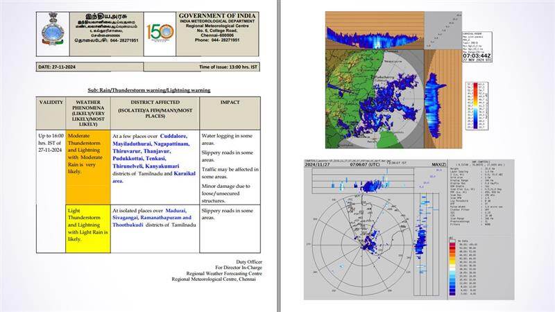 வானிலை: வேகமாக நகர்ந்து வரும் ஃபெங்கால் புயல்.. தமிழகத்தில் இன்று 25 மாவட்டங்களில் இடி மின்னலுடன் மழை.. தரைக்காற்று எச்சரிக்கை..!