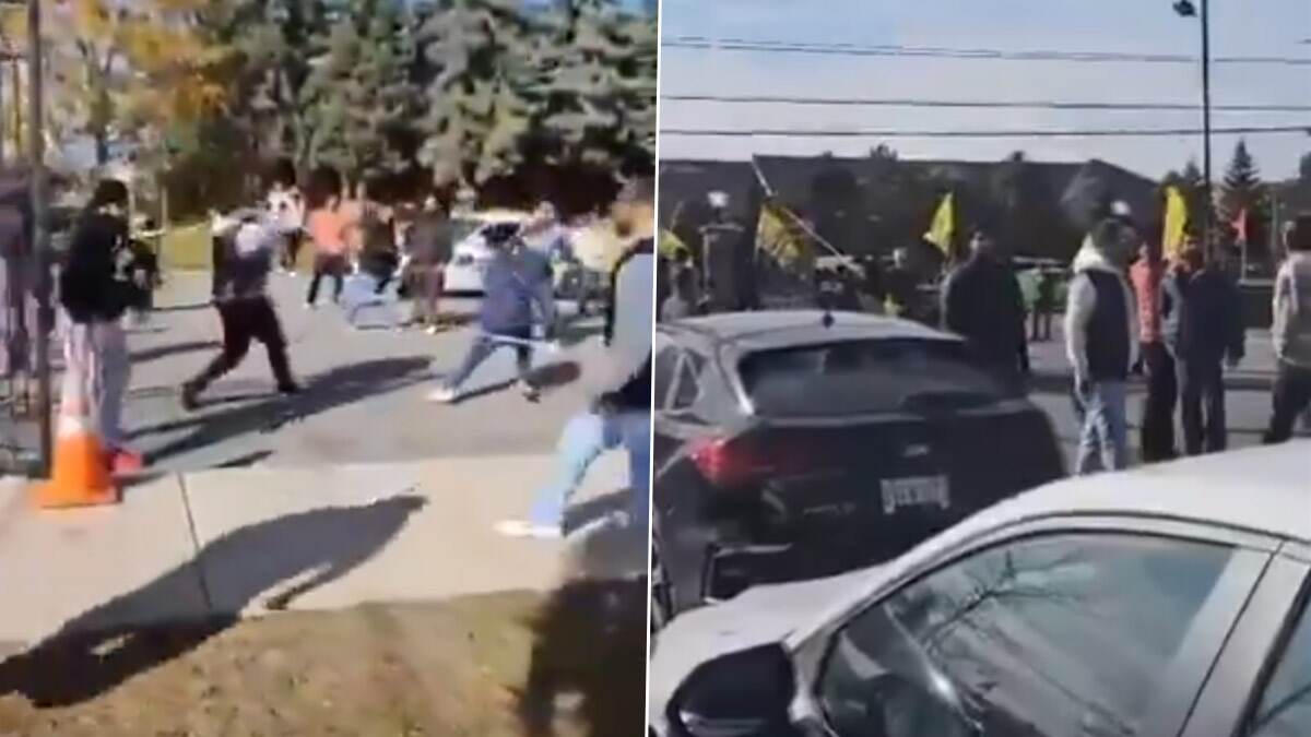 Canada Indians: கனடாவில் உள்ள இந்து கோவில் மீது தாக்குதல் நடத்திய காலிஸ்தானிய ஆதரவாளர்கள்; பகீர் வீடியோ உள்ளே.!