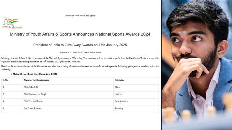 Khel Ratna: உலக செஸ் சாம்பியன் குகேஷ் உட்பட 5 பேருக்கு கேல் ரத்னா விருது அறிவிப்பு..! விபரம் இதோ.!