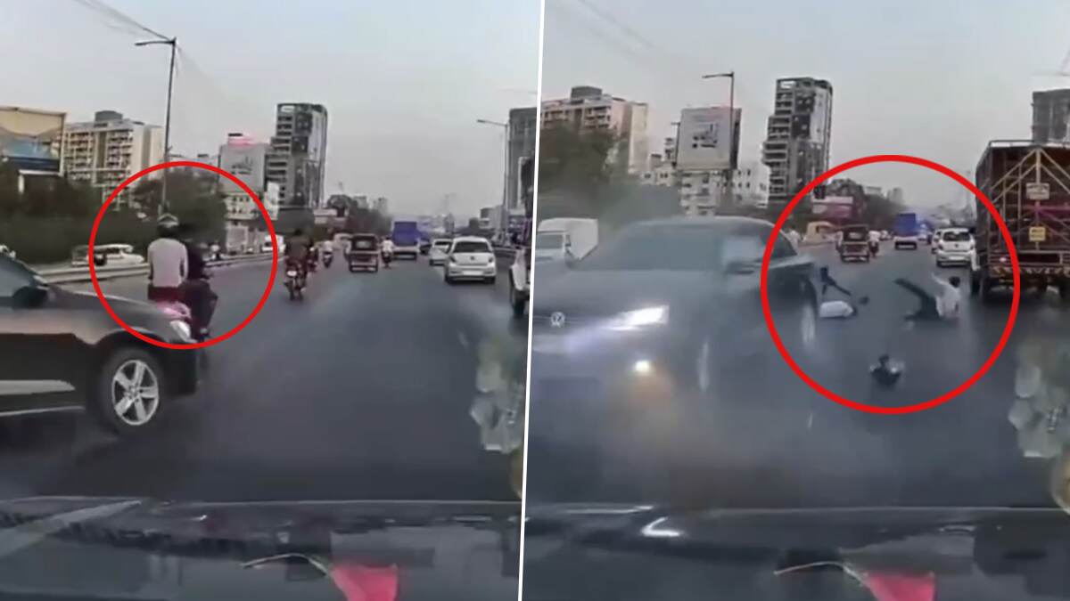 Road Accident: பைக் மீது கார் மோதி விபத்து; தூக்கி வீசப்பட்ட வாலிபர்கள்.. அதிர்ச்சிகர வீடியோ உள்ளே..!