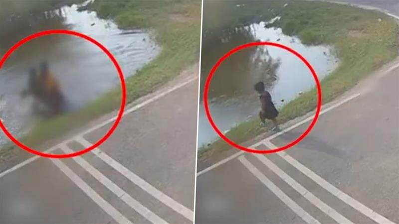Shocking Video: தண்ணீரில் தவறி விழுந்த கைக்குழந்தை.. நொடியில் தெய்வம் போல வந்து காப்பாற்றிய இளைஞர்.. குவியும் பாராட்டுக்கள்.!