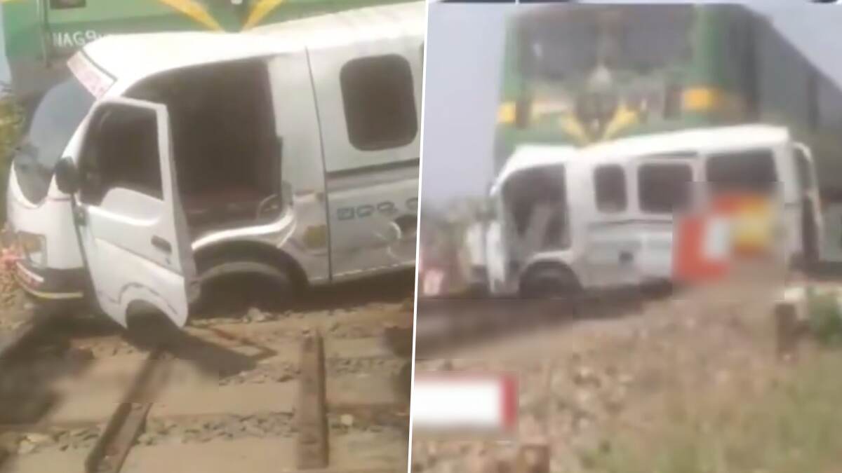 Goods Train Hits Ambulance: ஆம்புலன்ஸ் மீது சரக்கு ரயில் மோதி விபத்து.. மயிரிழையில் உயிர்தப்பிய பயணிகள்..!