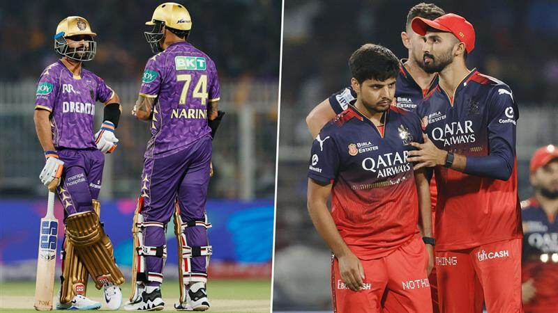 KKR Vs RCB: ஓப்பனிங்கே மரணமாஸ்.. சுனில் & அஜிங்கிய ரஹானே வெறியாட்டம்.. பெங்களூர் அணிக்கு 175 ரன்கள் இலக்கு.!