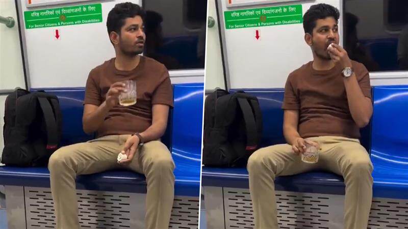Delhi Metro: டெல்லி மெட்ரோவை மினி பாராக மாற்றிய இளைஞர்.. ஜோர் குடி..! வைரல் காட்சிகள்.!