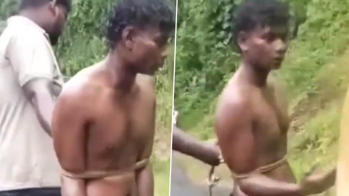 பழங்குடியின வாலிபரை அரை நிர்வாணமாக்கி, மின்கம்பத்தில் கட்டி வைத்து தாக்குதல்.. கொடூர சம்பவம்..!