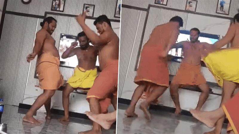 பெண் பக்தை மீது விபூதியடித்து விளையாட்டு.. கோவில் அர்ச்சகர்களின் ஆபாச நடன வீடியோ.!