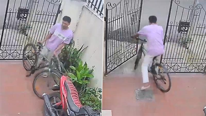 Viral Video: வீட்டில் இருந்த சைக்கிளை திருடி சென்ற மர்ம நபர்.. வைரலாகும் வீடியோ உள்ளே..!