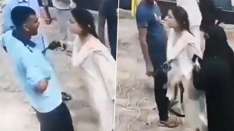 Viral Video: ஊழியரிடம் துப்பாக்கியை காட்டி மிரட்டல் விடுத்த இளம்பெண்.. வெளியான சிசிடிவி காட்சி இதோ..!