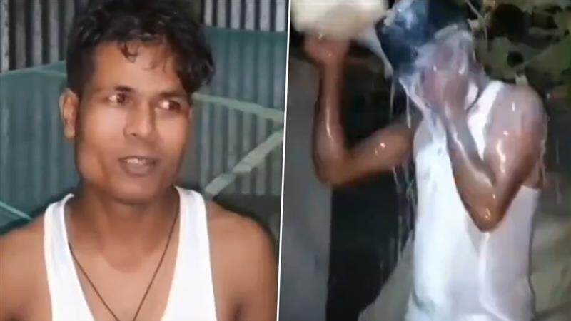 கள்ளக்காதலனுடன் ஓடிய மனைவி.. பாலில் குளித்து விவாகரத்தை கொண்டாடிய கணவர்.!