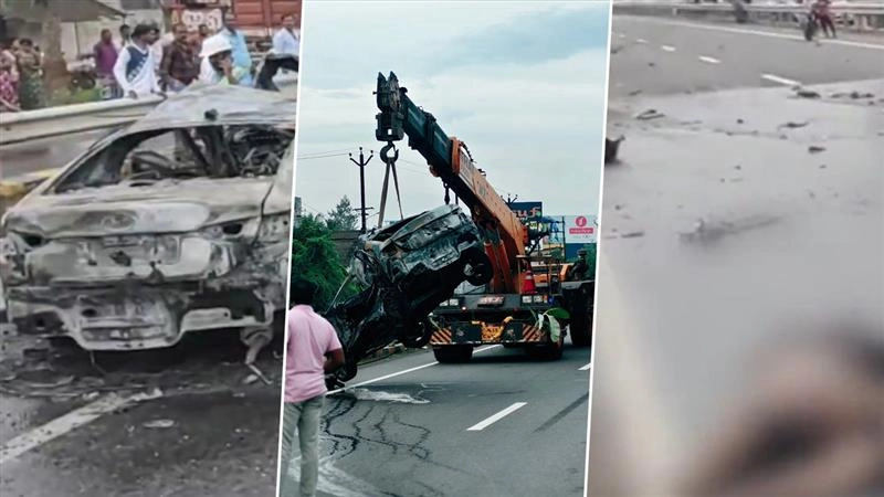Vikravandi Car Accident: அதிவேகத்தில் சோகம்.. லாரி மீது கார் மோதி தீப்பிடித்து பயங்கர விபத்து.. விழுப்புரத்தில் 3 பேர் உடல் கருகி பலி.!