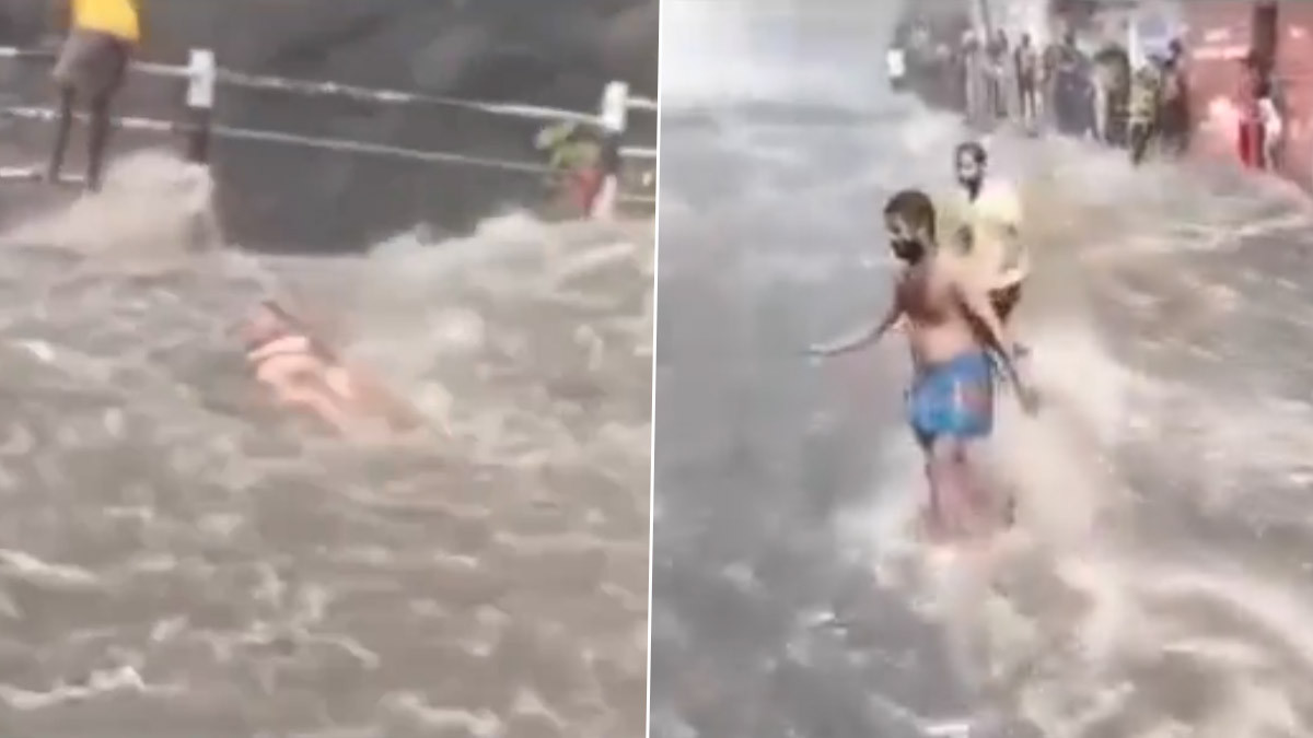 Courtallam Floods Tourist Rescue: குற்றாலம் அருவி வெள்ளப்பெருக்கு; சுற்றுலா பயணிகளை தீரத்துடன் காப்பாற்றிய ஆட்டோ ஓட்டுநர்.. குவியும் பாராட்டுக்கள்.!