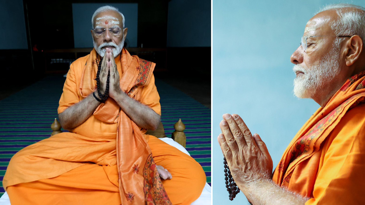 PM Narendra Modi meditates Vivekananda Rock: விவேகானந்தர் மண்டபத்தில் பயபக்தியுடன் தியானம் செய்யும் பிரதமர் நரேந்திர மோடி; பலத்த பாதுகாப்பு ஏற்பாடு.!