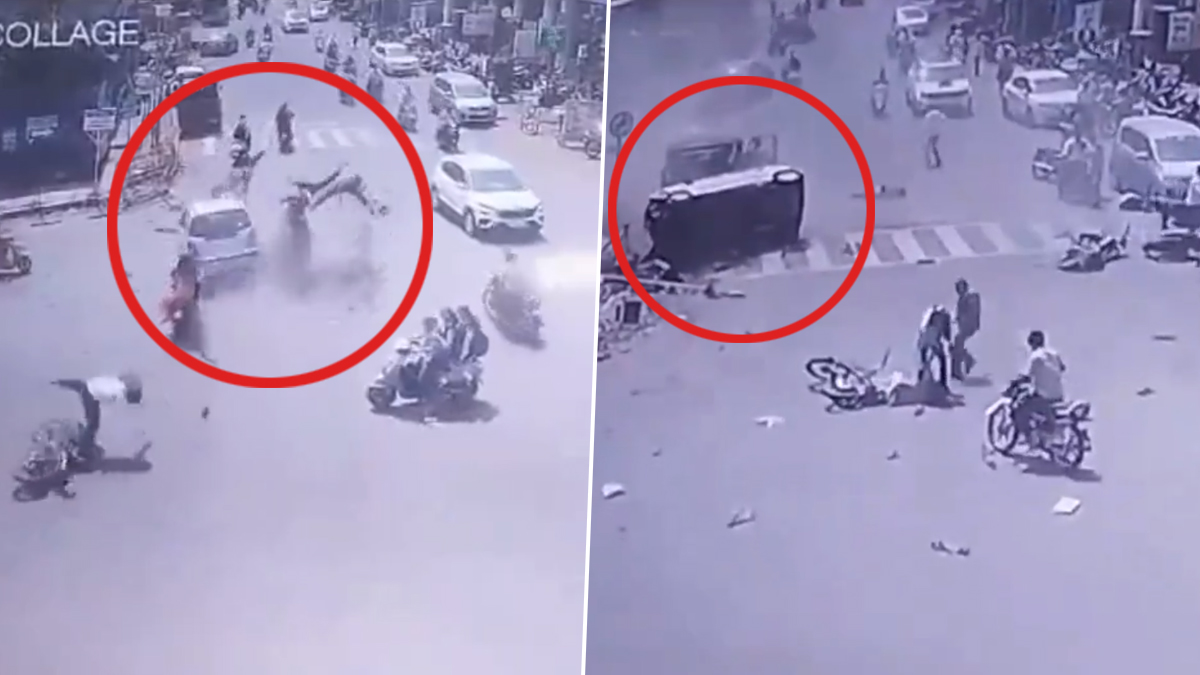 Car Collided With Multiple Bikes: அதிவேகமாக வந்த கார் கண்ணிமைக்கும் நேரத்தில் வாகனங்களை அடித்து தூக்கி பயங்கர விபத்து; 3 பேர் பலி.., பதற வைக்கும் காட்சிகள்..!
