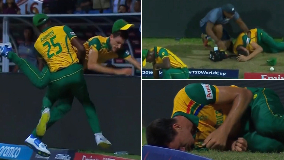 Kagiso Rabada, Marco Jansen: கேட்ச் பிடிப்பதில் வேகம்.. பவுண்டரில் லைனில் அந்தரத்தில் மோதிக்கொண்ட வீரர்கள்; வெஸ்ட் இண்டீஸ் - தென்னாபிரிக்கா அணிகள் ஆட்டத்தில் சுவாரஷ்யம்.!