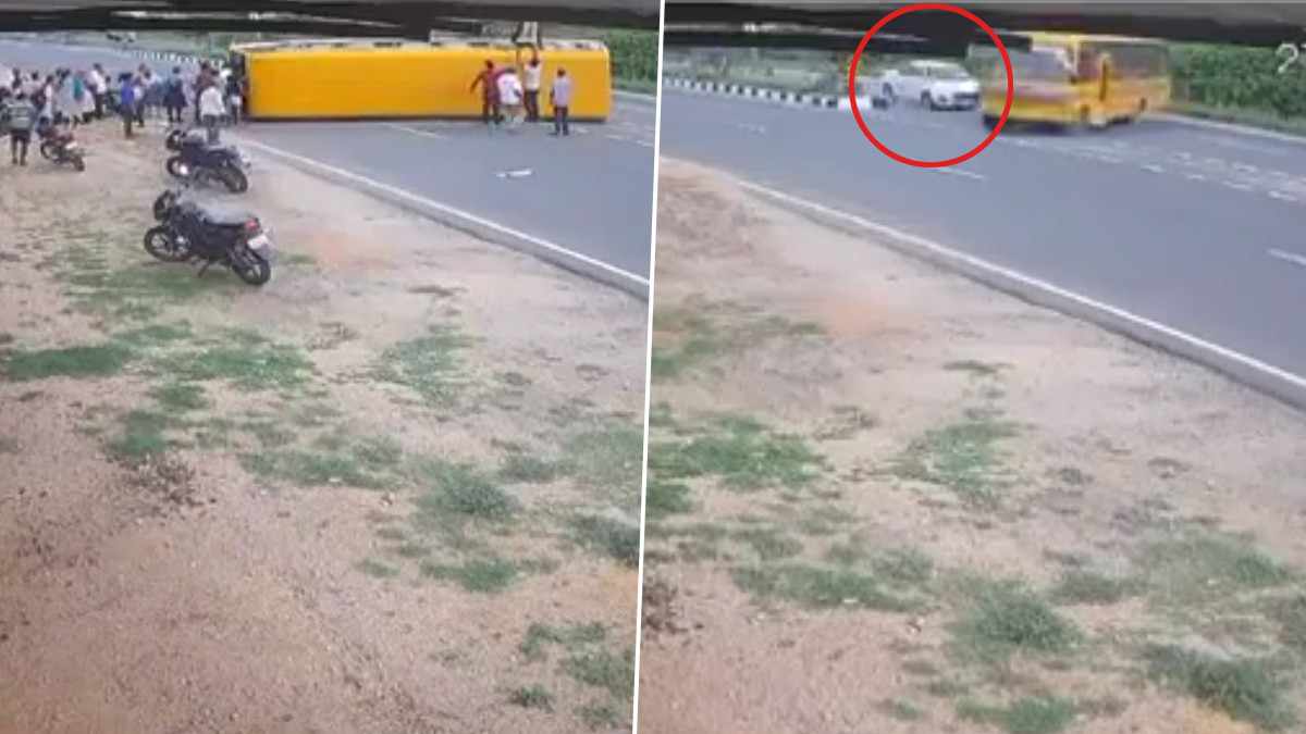Car Hits School Bus: 30 மாணவர்களுடன் சென்ற பள்ளி பேருந்து மீது கார் மோதி விபத்து.. தெலங்கானாவில் பரபரப்பு..!