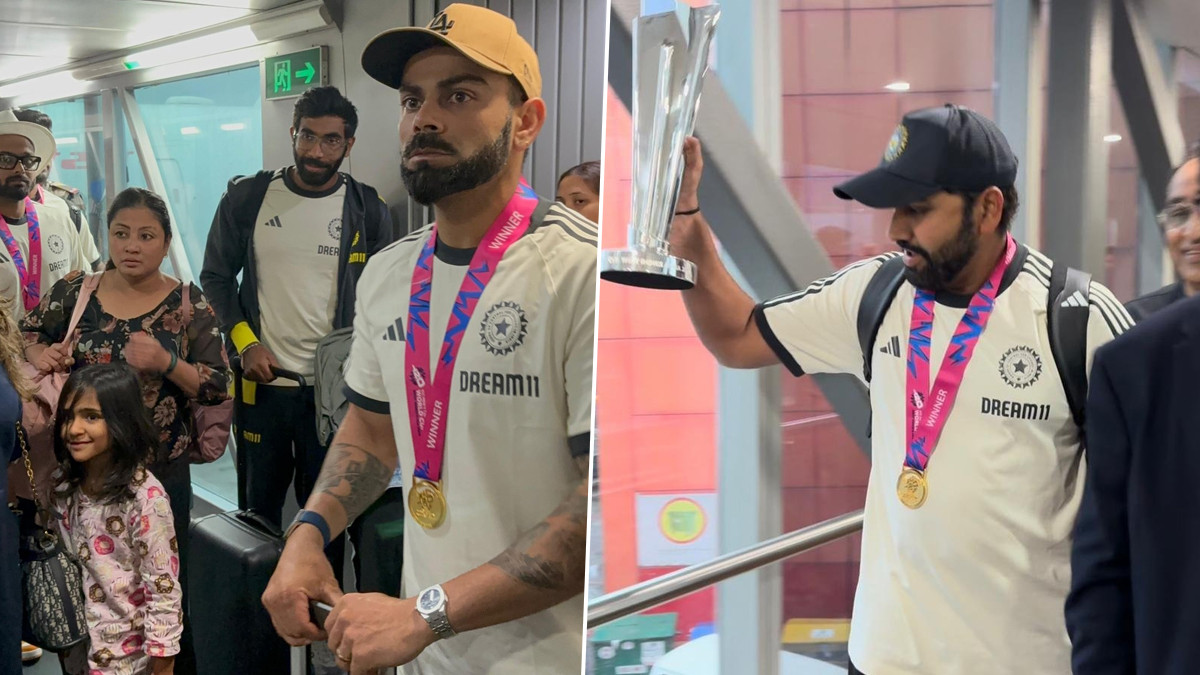 Team India Arrives Home: ஐசிசி ஆண்கள் டி20 உலகக்கோப்பையுடன் தாயகம் வந்தது இந்திய கிரிக்கெட் அணி; டெல்லி விமான நிலையத்தில் உற்சாக வரவேற்பு.!