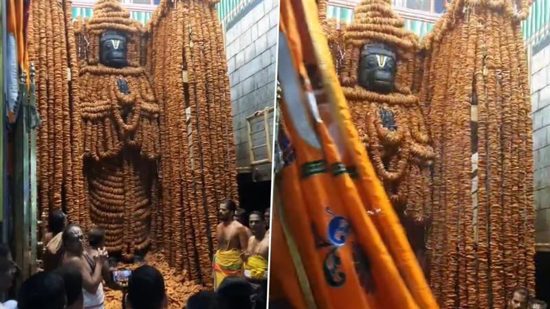 Namakkal Anjaneyar: 1,00,008 வடை மாலை அலங்காரத்தில் தோற்றமளித்த நாமக்கல் ஆஞ்சநேயர்; அனுமன் ஜெயந்தி சிறப்பு அலங்காரம்..!